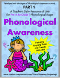 A Teacher’s Daily Resource of Lists for Pre-K-Grade 1 Phon