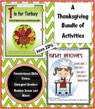 Preview of A Thanksgiving Bundle of Math and Literacy Activities