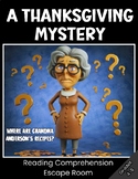 A Thanksgiving Mystery: Reading Comprehension Escape Room