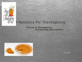 Preview of A Thanksgiving Resource