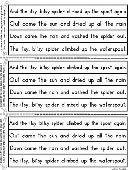 A+ The Itsy, Bitsy, Spider Sequencing by Regina Davis | TpT