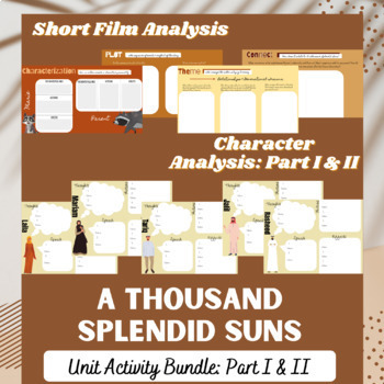Preview of A Thousand Splendid Suns: Character Analysis & Short Film Analysis BUNDLE
