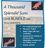 A Thousand Splendid Suns Complete Thematic unit BUNDLE w/K