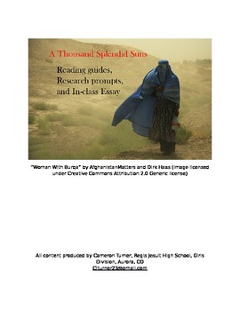 Preview of A Thousand Splendid Suns - Writing Prompts and Reading Guide