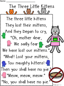 A+ Three Little Kittens Comprehension For Guided Reading by Regina Davis