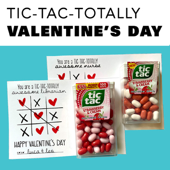 Preview of Gift Tag - Valentine's Day/Tic-Tac-Toe/Candy - (Editable)