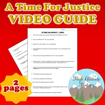 Preview of A Time for Justice Original Video Guide Questions