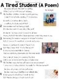 A Tired Student (Poem) Text & Question Set - FSA/PARCC-Sty