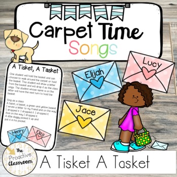 Preview of A Tisket A Tasket Carpet Time Song | Carpet Game Preschool | Kindergarten Names