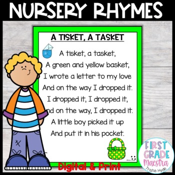 Preview of A Tisket A Tasket Nursery Rhyme