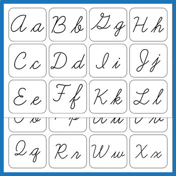 cursive alphabet letters