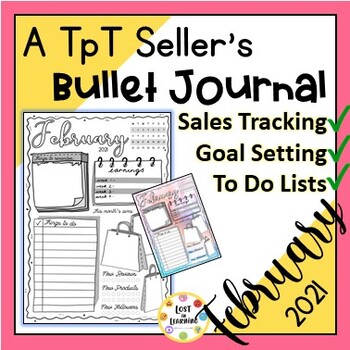 Preview of A TpT Seller's Bullet Journal - February 2021 - Sale Tracking & Goal Setting