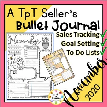 Preview of A TpT Seller's Bullet Journal - November 2020 - Sale Tracking & Goal Setting