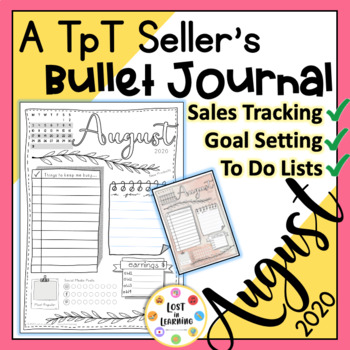 Preview of A TpT Seller's Bullet Journal - August 2020 - Sale Tracking & Goal Setting