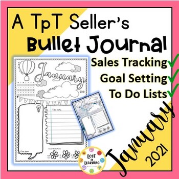 Preview of A TpT Seller's Bullet Journal - January 2021 - Sale Tracking & Goal Setting