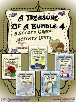 Preview of Treasures ~ A Treasure Of A BUNDLE #4 : Five Literacy Book Units For 2nd Grade