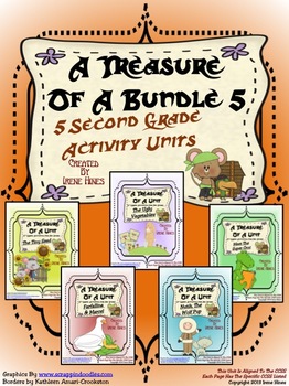 Preview of Treasures : A Treasure Of A BUNDLE #5 : Five Literacy Book Units For 2nd Grade