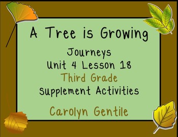 Preview of A Tree is Growing Journeys Unit 4 Lesson 18 Third Grade Sup. Act.