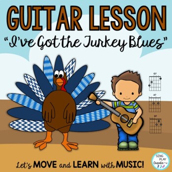 Preview of Thanksgiving Song "I've Got the Turkey Blues" Guitar Lesson, Video, Mp3 Tracks