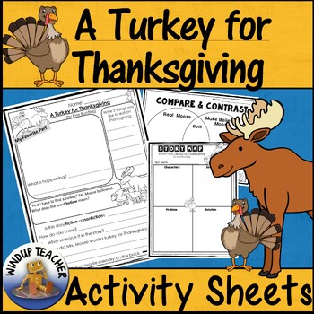 Preview of A Turkey for Thanksgiving Printable Picture Book Activity Sheets