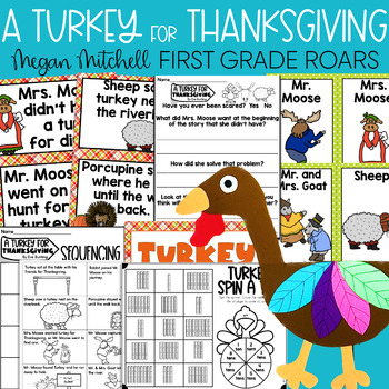 Preview of A Turkey for Thanksgiving Book Companion Reading Comprehension Fall Activities