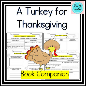 Preview of A Turkey for Thanksgiving Book Companion Reading and Writing Activities