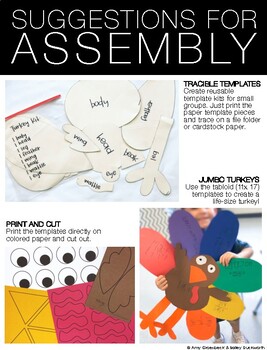 Turkey Craftivity Template Kit - A Turkey for Thanksgiving by Amy