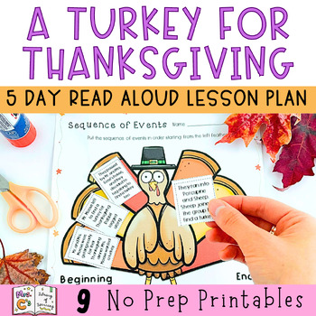 Preview of A Turkey for Thanksgiving by Eve Bunting Read Aloud & Activities
