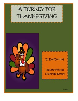 Preview of A Turkey for Thanksgiving by Eve Bunting novel study