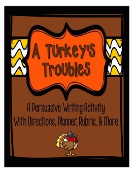 Preview of A Turkey's Troubles: A Persuasive Thanksgiving Writing Activity