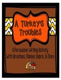 A Turkey's Troubles: A Persuasive Thanksgiving Writing Activity
