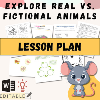Preview of A Unique Guest Lesson Plan: Explore Real vs. Fictional Animals (PreK Reading)
