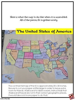 United States Map Puzzle by A Plus Kids | Teachers Pay Teachers