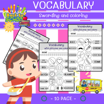 Preview of A VOCABULARY AND COLORING