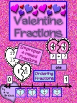 Preview of A Variety of Valentine Heart Fraction Math Activities
