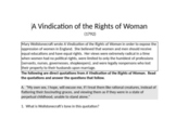 A Vindication of the Rights of Woman Select Quotations