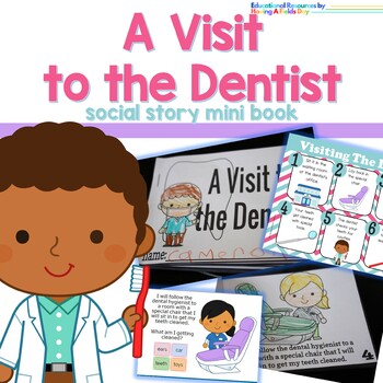 Preview of A Visit to the Dentist | Mini Book with BOOM Cards Interactive Digital Story
