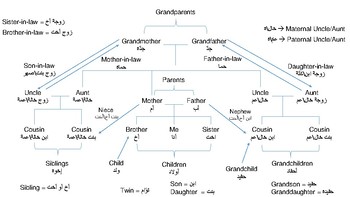Preview of A Visual Explanation of Family Terms in English and Arabic