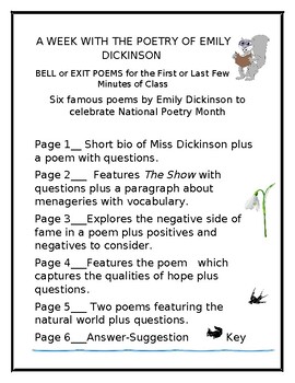 Preview of A WEEK with the POETRY of EMILY DICKINSON