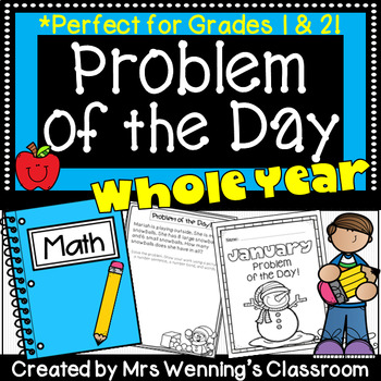 Preview of Addition & Subtraction Word Problems Bundle! Whole Year! Grades 1 & 2!