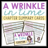 A Wrinkle in Time Chapter Summaries - Novel Plot Summary Cards