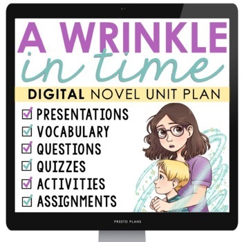 Preview of A Wrinkle in Time Unit Plan - Madeleine L'Engle Novel Study Unit - Digital