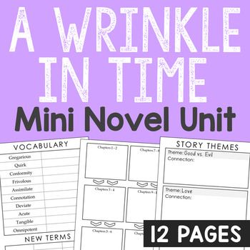 Preview of A WRINKLE IN TIME Novel Unit Study | Book Report Project | Activity Worksheets