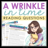A Wrinkle in Time Questions - Comprehension & Analysis Rea