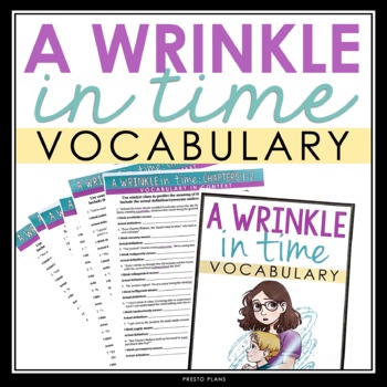 Preview of A Wrinkle in Time Vocabulary Booklet, Presentation, and Answer Key Definitions