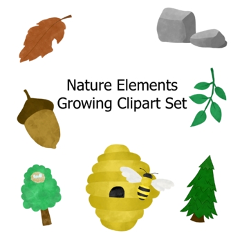 Preview of A Walk in the Woods, Nature Element Clipart, Commercial Use, Growing Set