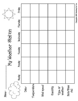 Preview of A Weather Station Recording Sheet Freebie