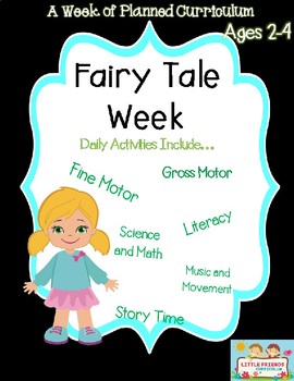 Preview of Preschool Lesson Plan Ideas for Fairy Tale Theme with Daily Preschool Activities