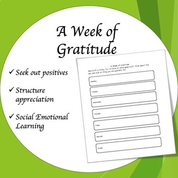 Preview of A Week of Gratitude Activity