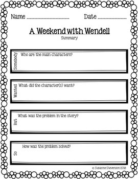 A Weekend With Wendell By Susanne Stevenson Teachers Pay Teachers